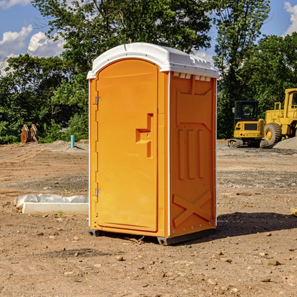 how often are the portable restrooms cleaned and serviced during a rental period in Knife Lake MN